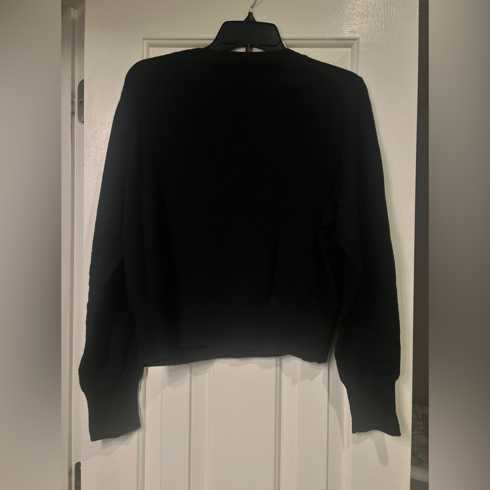 J. Crew Cashmere Shrunken Crewneck Sweater Long Sleeve Black BG654 XL- SEE PICS - Picture 6 of 11